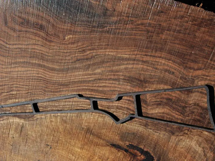 Walnut stock blank with strong figure