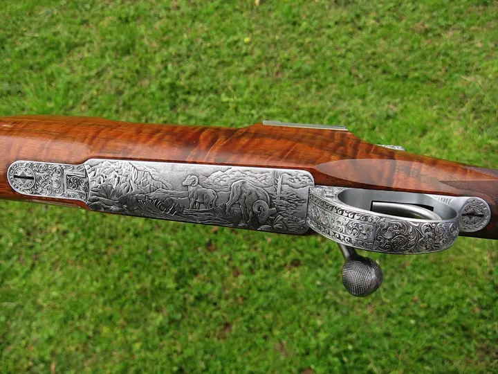 Finished rifle stock close-up