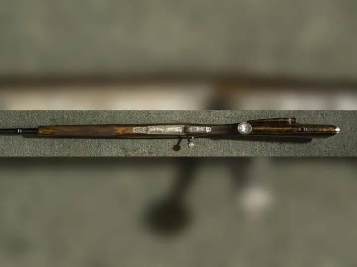 Engraved rifle detail