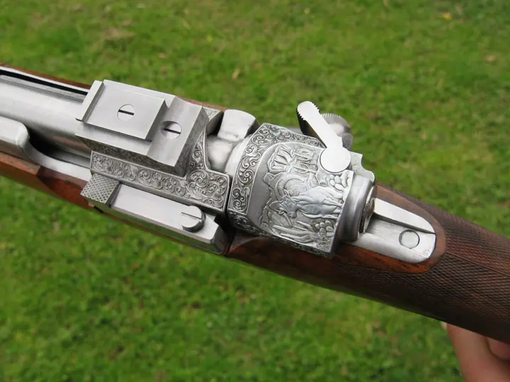 Finished rifle with figured walnut stock