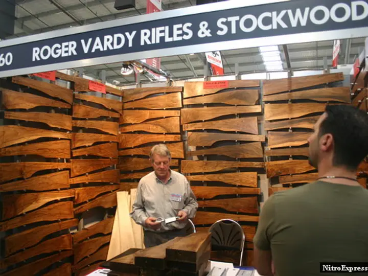 Display of finished rifles and stockwood work